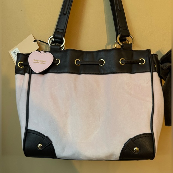 Juicy Couture Pink and Black Sequin Embellished Tote with Heart Tag - Picture 4 of 10